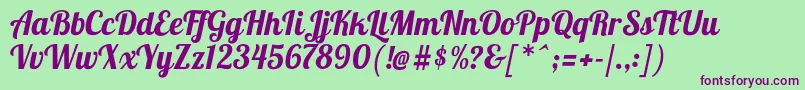 Lobster1.4 Font – Purple Fonts on Green Background