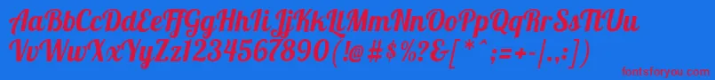 Lobster1.4 Font – Red Fonts on Blue Background