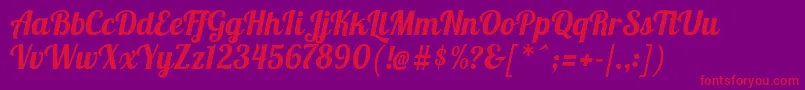 Lobster1.4 Font – Red Fonts on Purple Background