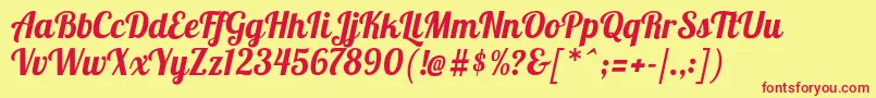 Lobster1.4 Font – Red Fonts on Yellow Background