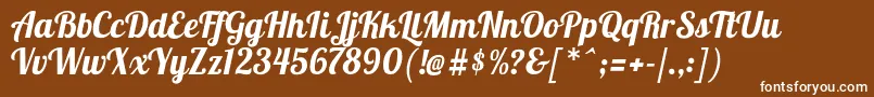 Lobster1.4-Schriftart – Weiße Schriften auf braunem Hintergrund