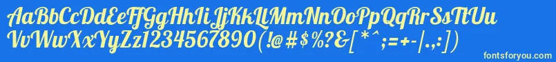 Lobster1.4 Font – Yellow Fonts on Blue Background