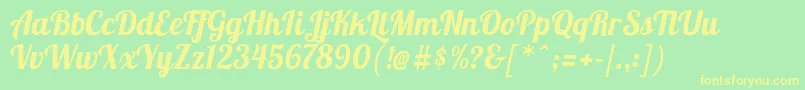 Lobster1.4 Font – Yellow Fonts on Green Background