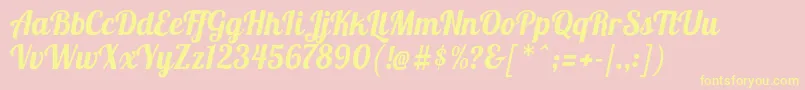 Lobster1.4 Font – Yellow Fonts on Pink Background