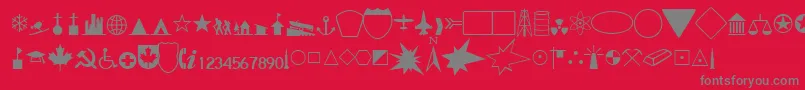 フォントGeographicalRegularDb – 赤い背景に灰色の文字