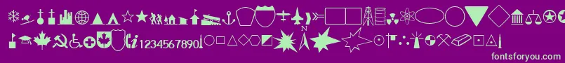 GeographicalRegularDb Font – Green Fonts on Purple Background