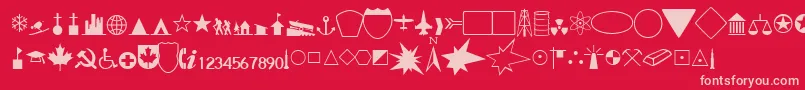 GeographicalRegularDb Font – Pink Fonts on Red Background