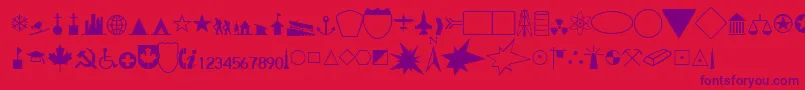 フォントGeographicalRegularDb – 赤い背景に紫のフォント