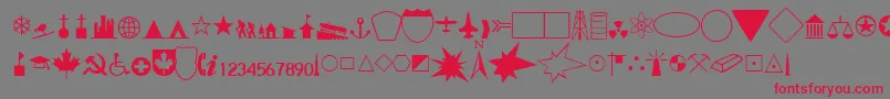 フォントGeographicalRegularDb – 赤い文字の灰色の背景