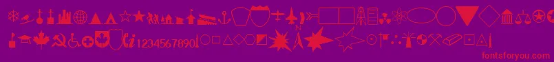 Шрифт GeographicalRegularDb – красные шрифты на фиолетовом фоне
