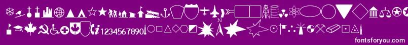 GeographicalRegularDb-Schriftart – Weiße Schriften auf violettem Hintergrund