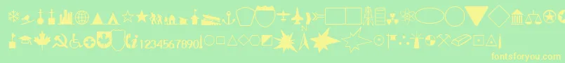 GeographicalRegularDb Font – Yellow Fonts on Green Background