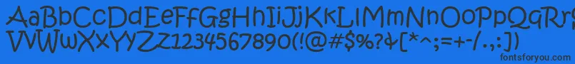 KristenItc Font – Black Fonts on Blue Background