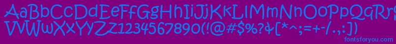 Шрифт KristenItc – синие шрифты на фиолетовом фоне