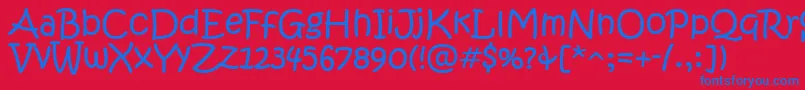 Шрифт KristenItc – синие шрифты на красном фоне