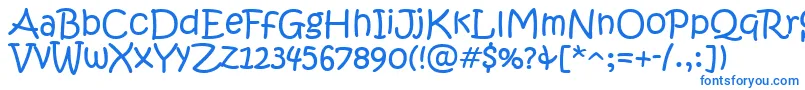 KristenItc-Schriftart – Blaue Schriften auf weißem Hintergrund
