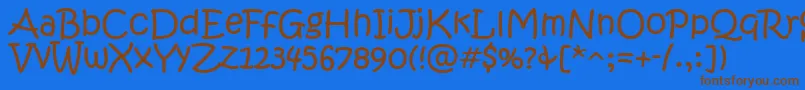 KristenItc Font – Brown Fonts on Blue Background