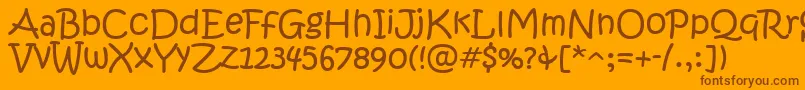 KristenItc Font – Brown Fonts on Orange Background