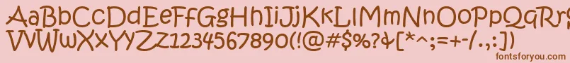 KristenItc Font – Brown Fonts on Pink Background