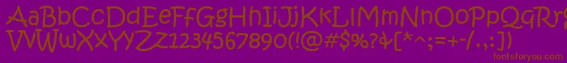 KristenItc Font – Brown Fonts on Purple Background