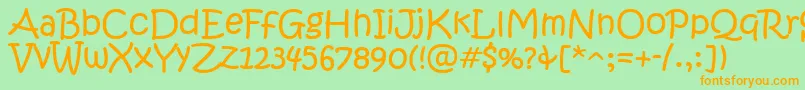 KristenItc Font – Orange Fonts on Green Background