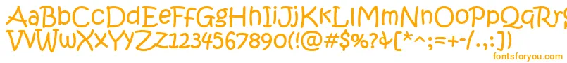KristenItc-Schriftart – Orangefarbene Schriften auf weißem Hintergrund