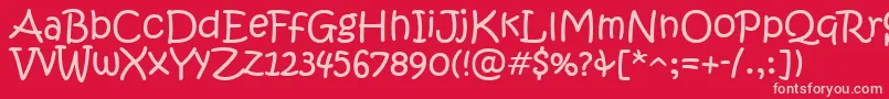 KristenItc-fontti – vaaleanpunaiset fontit punaisella taustalla