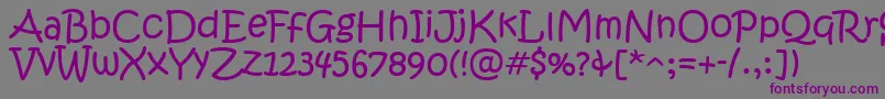 KristenItc-fontti – violetit fontit harmaalla taustalla