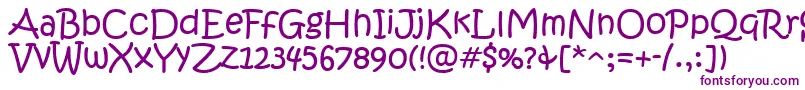 KristenItc-fontti – violetit fontit valkoisella taustalla