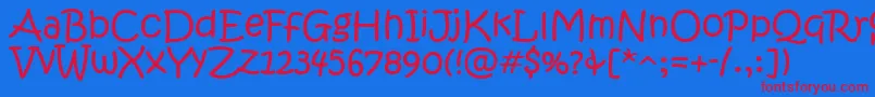 KristenItc Font – Red Fonts on Blue Background