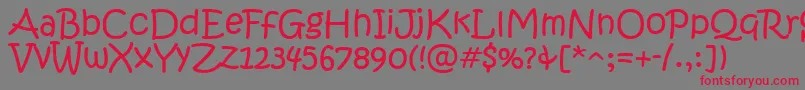 KristenItc Font – Red Fonts on Gray Background