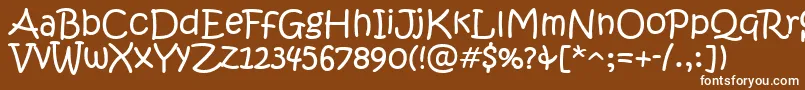 KristenItc-fontti – valkoiset fontit ruskealla taustalla