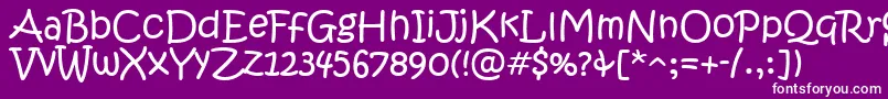 KristenItc Font – White Fonts on Purple Background