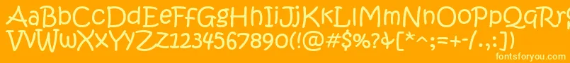 fuente KristenItc – Fuentes Amarillas Sobre Fondo Naranja