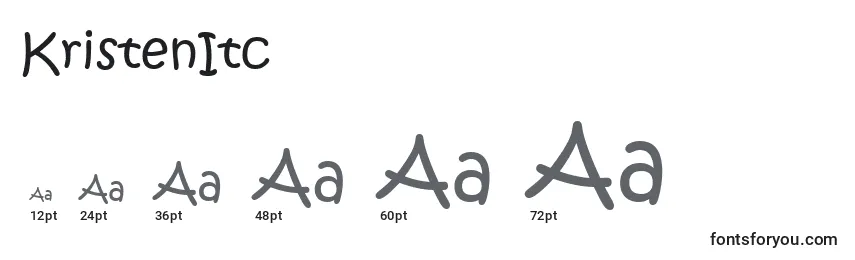 KristenItc Font Sizes