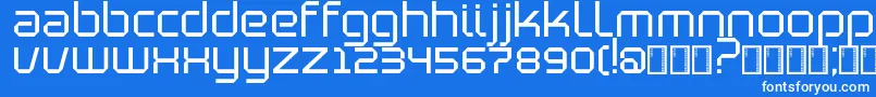 BlutterSlim-Schriftart – Weiße Schriften auf blauem Hintergrund