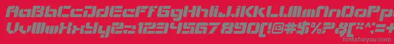 フォントVideotechOpenitalic – 赤い背景に灰色の文字
