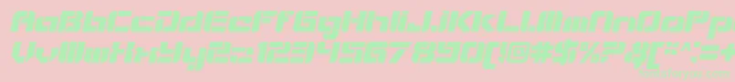 VideotechOpenitalic-Schriftart – Grüne Schriften auf rosa Hintergrund
