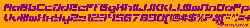 VideotechOpenitalic Font – Purple Fonts on Orange Background