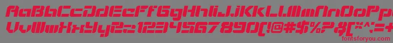 VideotechOpenitalic-Schriftart – Rote Schriften auf grauem Hintergrund