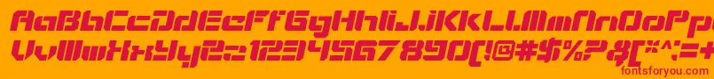 VideotechOpenitalic Font – Red Fonts on Orange Background