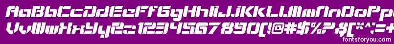 Fonte VideotechOpenitalic – fontes brancas em um fundo violeta