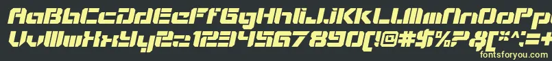 VideotechOpenitalic-Schriftart – Gelbe Schriften auf schwarzem Hintergrund