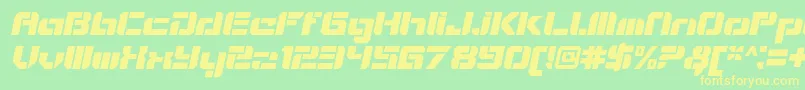 VideotechOpenitalic Font – Yellow Fonts on Green Background