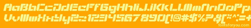 フォントVideotechOpenitalic – オレンジの背景に黄色の文字
