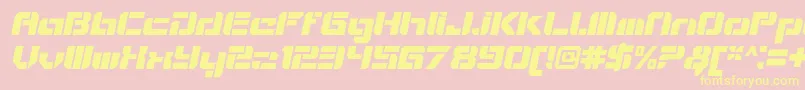 VideotechOpenitalic-Schriftart – Gelbe Schriften auf rosa Hintergrund