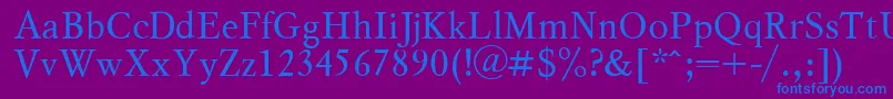 MyslPlain-fontti – siniset fontit violetilla taustalla