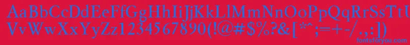 MyslPlain Font – Blue Fonts on Red Background