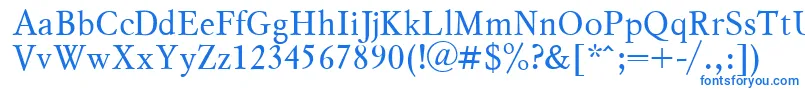 フォントMyslPlain – 白い背景に青い文字