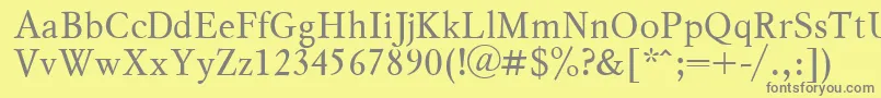 MyslPlain-Schriftart – Graue Schriften auf gelbem Hintergrund